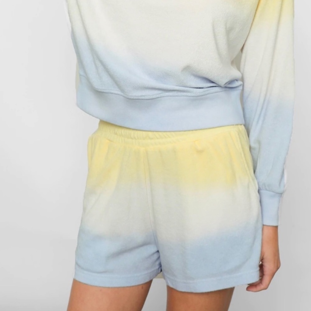 Rails Jane Sky Blue Dip Dye Terry Shorts XS